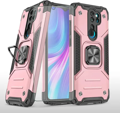Miniatura 9 de Asuwish Funda de teléfono para Xiaomi Redmi Note 8 Pro con protector de pantalla de vidrio templado y soporte de anillo soporte delgado híbrido