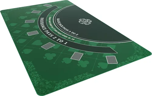 Bullets Playing Cards - Diseño de blackjack - Tapete de mesa 60 "x 35" - Mantel de casino de lujo (diseño) para mejorar la noche de juegos