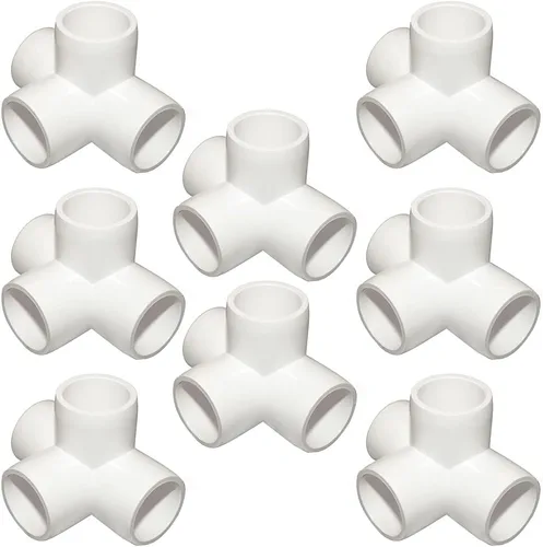 Miniatura 21 de Accesorio en T de PVC de 1", Conector de Codo de 3 Vías, Codo de 90 Grados con Salida Lateral Grado Muebles, Accesorios de Esquina de PVC
