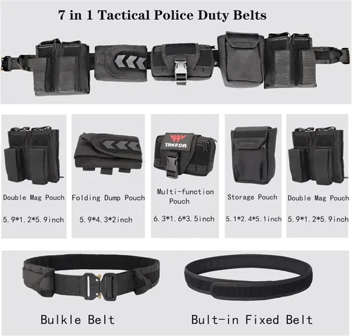 Miniatura 4 de YAKEDA Cinturones Tácticos de Batalla para Hombres - Cinturón Airsoft de Liberación Rápida con Trigger, Cinturones de Servicio Pesado con Bolsas 7