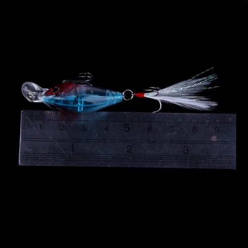 Miniatura 8 de Paquete de 5 señuelos de pesca Minnow cebo de manivela, señuelos de pesca para lubina, cebo artificial duro, señuelos de pesca Crankbait, ojos 3D