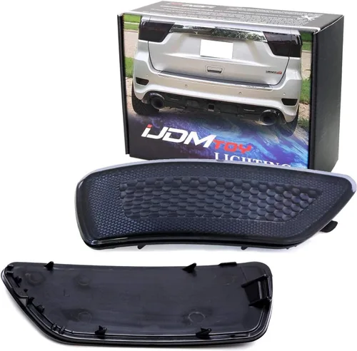 iJDMTOY Lentes de reflector de parachoques trasero de lente ahumada Compatible con Jeep 2011-2020 Grand Cherokee WK2, Compass y Dodge Journey,