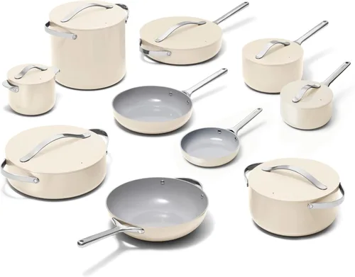 Miniatura 9 de Caraway Juego de utensilios de cocina de cerámica antiadherente (12 piezas) ollas, sartenes, tapas y almacenamiento de cocina, sin PFAS ni PFOA
