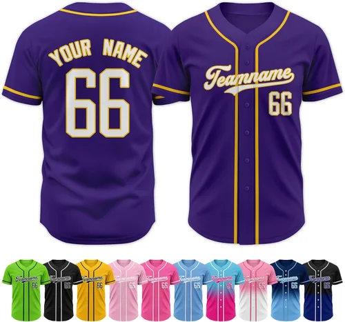 Miniatura 39 de Custom Baseball Jersey Stitched Personalized Name Number Baseball Shirts Sports Uniform for Men Women Boy