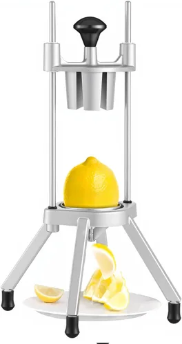 VEVOR Cuchilla de Acero Inoxidable de 4 Secciones Cortador de Limas y Frutas, Fácil Cuña para Restaurante y Bar en Casa
