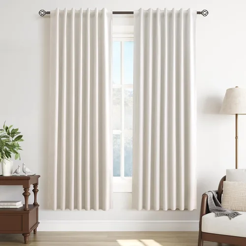 Miniatura 52 de Guken Cortinas opacas de lino, 2 paneles rústicos, elegantes, 100% opacas, con aislamiento térmico, banda de ganchos y trabilla trasera, 52 x 84