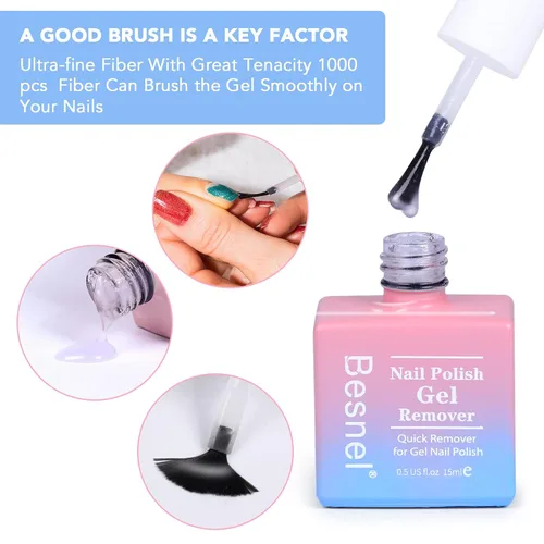 Miniatura 6 de Removedor de esmalte de uñas de gel, paquete de 5 unidades, removedor de esmalte de gel profesional, no irritante, rápido y fácil, kit