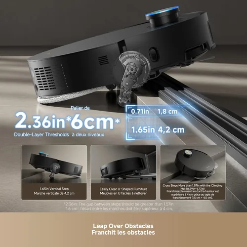 Miniatura 2 de DREAME Robot aspirador y trapeador ultra completo X50 con vacío automático y trapeador autolimpiante, succión de 20,000 Pa, evitar obstáculos y Negro
