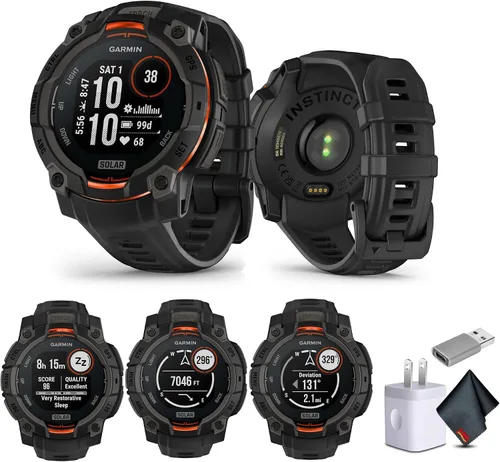 Miniatura 11 de Garmin Instinct 3 45mm, AMOLED, reloj inteligente GPS para exteriores, reloj inteligente táctico de fitness 24/7, 18 días de duración de batería