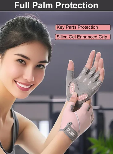 Miniatura 2 de Guantes de entrenamiento para mujeres y hombres, de gel de sílice semisólido, antideslizantes, guantes de levantamiento de pesas para mujeres