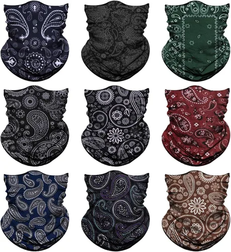 Miniatura 25 de Polaina para el cuello para hombres y mujeres, bandana para la cabeza, bufanda para la cara, cubrebocas, calentador, pasamontañas, sin costuras