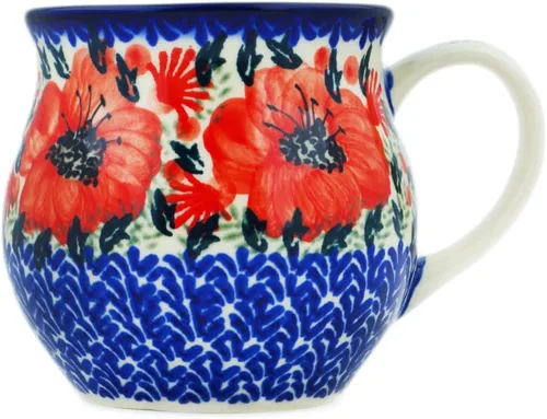 Miniatura 13 de Auténtica taza de burbujas de cerámica polaca de 13 onzas en diseño amarillo hecho a mano en Bolesławiec Polonia por Ceramika Bona + certificado