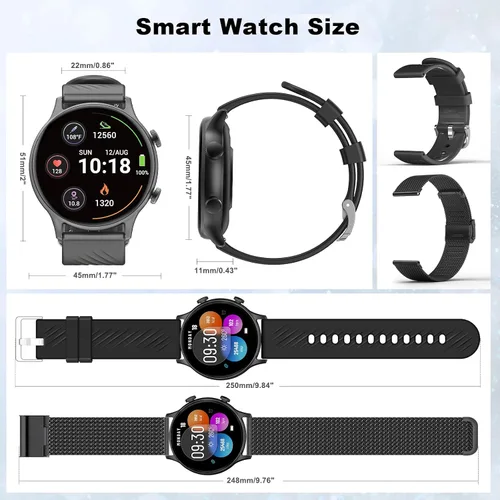Miniatura 8 de Relojes inteligentes para mujer, reloj inteligente deportivo para responderhacer llamadas, IP68 rastreadores de fitness con frecuencia cardíaca