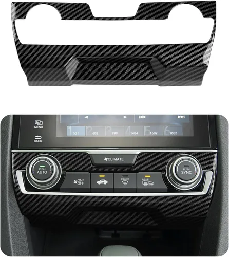 Calcomanías de panel de consola central de aire acondicionado para Honda Civic 2016-2021, accesorios de 10ª generación, calcomanías de fibra de