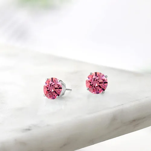 Miniatura 106 de Gem Stone King Aretes de plata de ley 925 con piedra natal redonda de 0.276 in para mujer