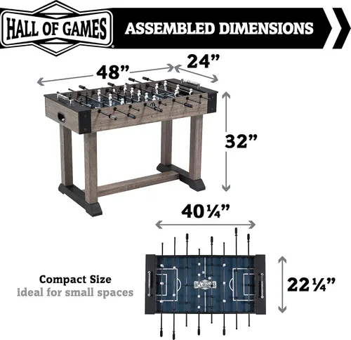 Miniatura 2 de Hall of Games - Mesas de futbolín de múltiples estilos, fútbol con diseños duraderos y elegantes con pelotas de fútbol deportivas de mesa, perfectas
