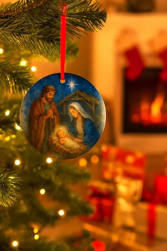 Miniatura 6 de Escena de Nacimiento de la Sagrada Familia Adorno de Acrílico - Decoración Católica y Cristiana para Navidad - Estrella de Belén, Adornos