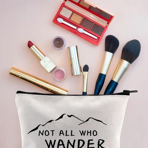 Miniatura 6 de VAMSII Bolsa de maquillaje de aventura, no todos los que vagan están perdidos, bolsa de cosméticos para viajeros, regalo para amantes