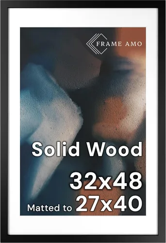 Miniatura 163 de Frame Amo Marco de póster de madera maciza de 13 x 19 pulgadas, color natural, tapete blanco para imagen de 11 x 17 pulgadas, parte frontal