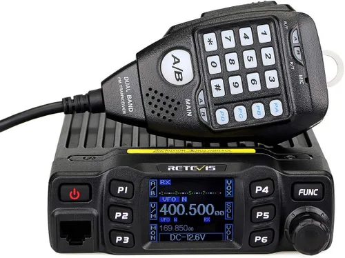 Retevis Radio de jamón móvil RT95, Radio móvil de doble banda, Chirp, altavoz dual, pantalla LCD giratoria, estación base de radio de jamón de 6.6