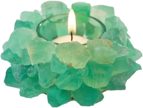 Miniatura 6 de Portavelas votivas de piedra áspera de cristal, candelita de cristal curativo, portavelas de cristal curativo, decoración del hogar, piedra de reiki