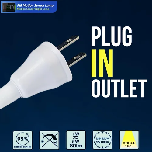 Miniatura 7 de Luz nocturna LED brillante con sensor de movimiento, 6 W, 6500 K, enchufe de pared, toma de corriente alterna, direccional, flexible, del atardecer