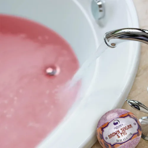 Miniatura 5 de Nature's Beauty Bombas de baño de azúcar moreno e higo, natural hecha a mano, no mancha, bomba de spa de lujo, hidrata la piel seca, hecha