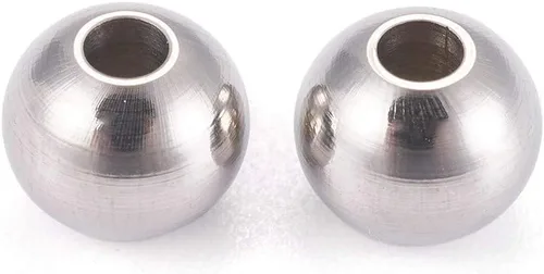 Miniatura 13 de Fashewelry 100 cuentas espaciadoras redondas de acero inoxidable Rondelle de 0.315 in pulido de metal liso para hacer joyas agujero: 0.138 in