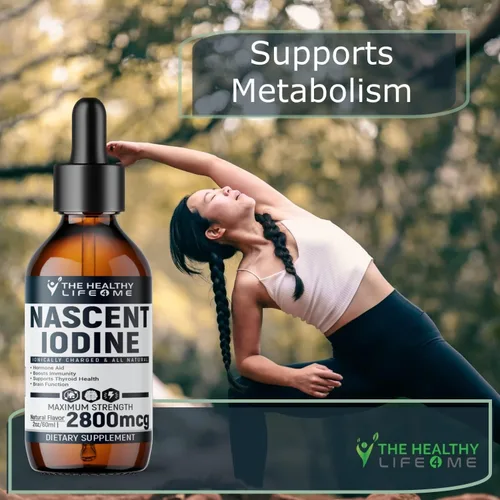 Miniatura 3 de Suplemento de yodo naciente 2800mcg Yoduro de potasio Gotas de yodo 100% vegano Color transparente Grande 2 oz