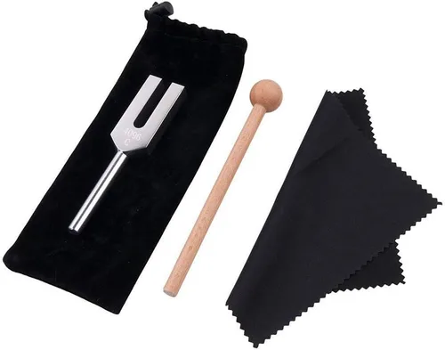 Miniatura 6 de Tenedor de afinación, 128 Hz, pesas de aluminio de grado clínico nervioso/sensorial con martillo de silicona y paño de limpieza, empaquetado