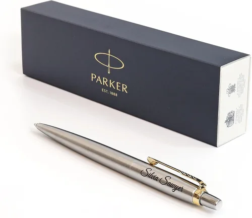Bolígrafo Parker Jotter SS personalizado + caja de regalo, diseño de un regalo verdaderamente único, grabado con láser (tinta negra)