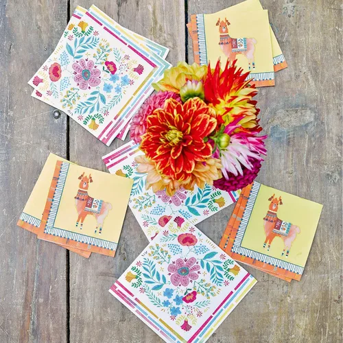Miniatura 11 de Talking Tables 20 servilletas de papel bohemias desechables de 13 pulgadas, servilletas mexicanas de verano, decoraciones del Cinco de Mayo, diseño