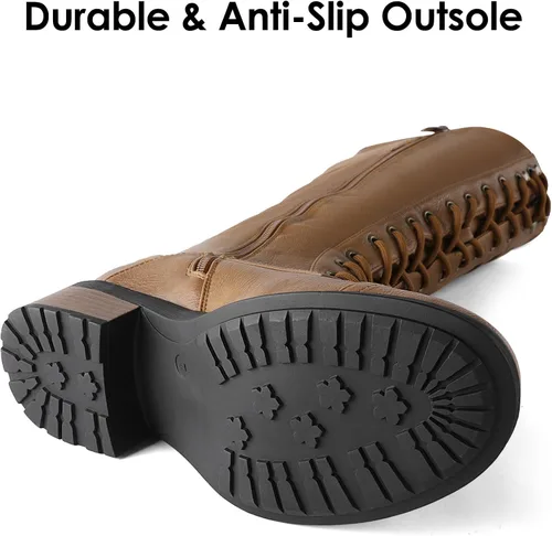 Miniatura 3 de DREAM PAIRS - Botas de poliuretano a la rodilla para mujer, estilo de equitación o combate