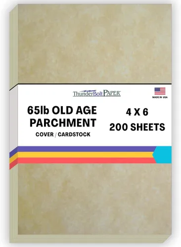 Miniatura 21 de 50 hojas de papel de cubierta de pergamino de la vejez de 65 libras, hojas de colores con peso de cartulina 8.5 x 11 pulgadas, tamaño de carta