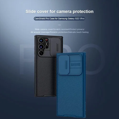 Miniatura 9 de Mangix Funda para Samsung Galaxy S22 Ultra con cubierta para cámara, delgada funda protectora de policarbonato delgado a prueba de golpes con Negro