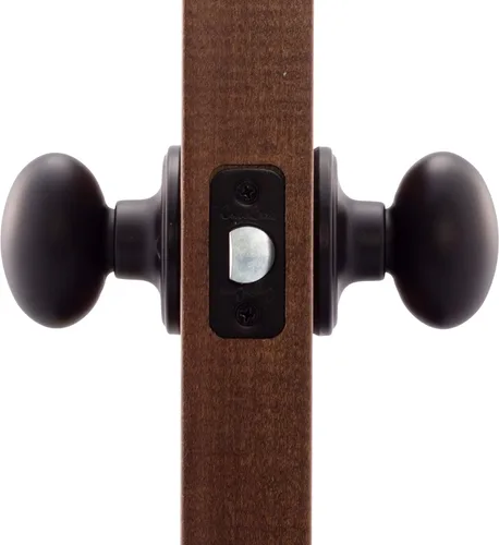 Miniatura 4 de Copper Creek ek2020bc - Pomo de puerta en forma de huevo, función de paso, 1 unidad, acabado negro