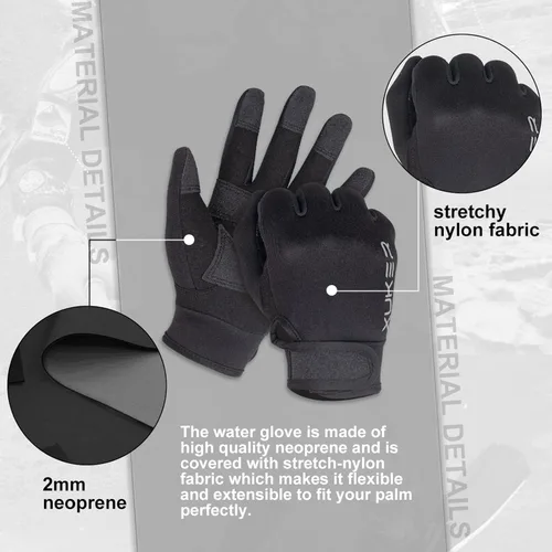 Miniatura 3 de XUKER Guante de neopreno, guantes de traje húmedo de 1.5mm y 2mm para buceo, esnórquel, remo, surf, kayak, canoa, pesca con lanza, esquí y otros