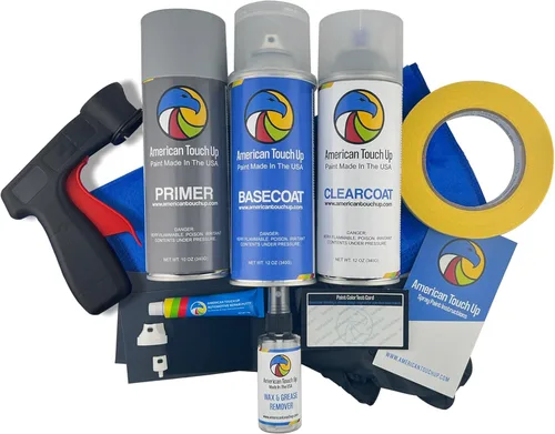 American Touch Up Pintura compatible con BMW | A17 Havanna Metallic | Pintura en aerosol - Kit de imprimación/capa base, capa transparente A17