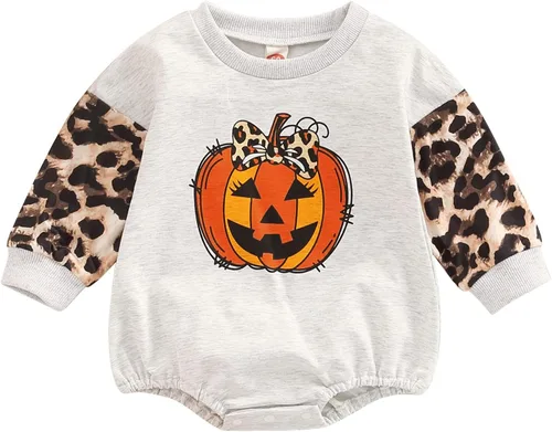 Miniatura 82 de FYBITBO Traje de Halloween para recién nacido, niña y niño, espeluznante temporada, mameluco con burbujas para otoño, Halloween, ropa de bebé