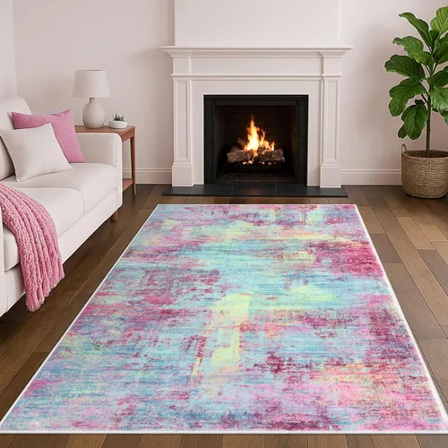 Miniatura 62 de IOHOUZE Alfombra pequeña abstracta de 2 x 3 pies, alfombra de entrada lavable para entrada interior, alfombras con respaldo de goma, alfombra gris