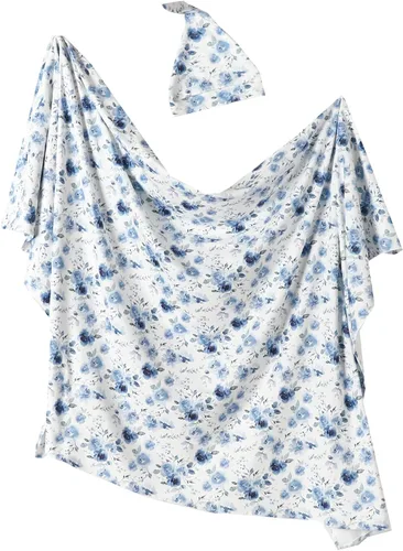 Miniatura 9 de Manta de recepción para recién nacido, manta para bebé, tamaño grande, suave, para bebés, niñas y niños, 43 x 53 pulgadas, Azul, 0 a 6 meses
