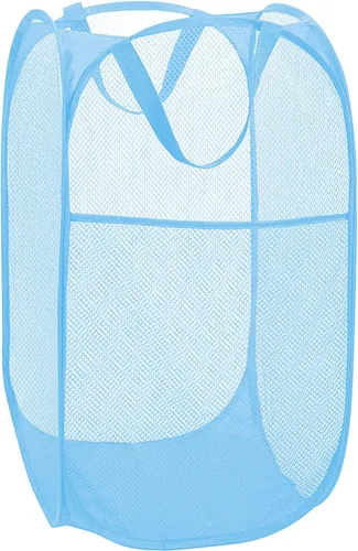 Miniatura 14 de BATTOO Cesta de lavandería emergente de malla fuerte de lujo con bolsillo lateral, plegable para cuarto de lavandería, baño, habitación de niños