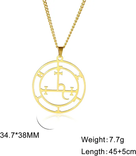 Miniatura 18 de EUEAVAN Sigil of Lilith Collar para mujeres y hombres Hécate gótico Lilith Diosa Sigil colgante Lucifer Signo mitología pagana joyería regalo