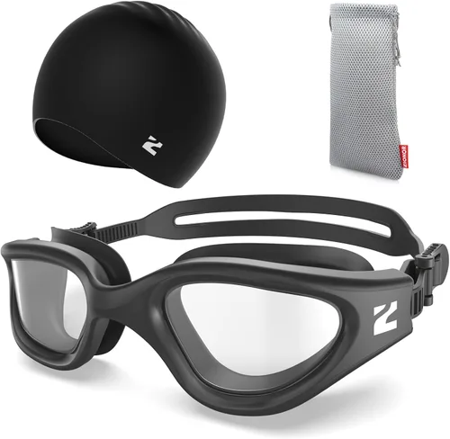Miniatura 12 de ZIONOR Gafas de natación para adultos, G1 Air con protección UV antivaho y a prueba de fugas, ajuste cómodo para adultos, hombres y mujeres, incluye