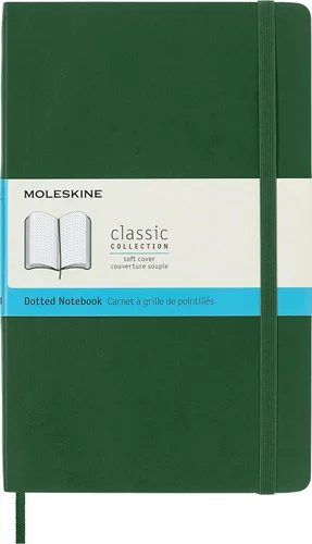 Moleskine Cuaderno clásico, tapa suave, grande (5 x 8.25 pulgadas), punteado, verde mirto, 192 páginas