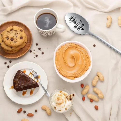 Miniatura 6 de Divertida Cuchara de Nutella Grabada, Cuchara de Acero Inoxidable Grabada para Mujeres y Hombres, Ideal para Cumpleaños, Navidad, Día de San Mi