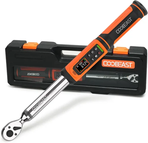 coobeast Llave dinamométrica digital, llave dinamométrica electrónica de accionamiento de 3/8 con valor preestablecido (1.5-99.5 pies-libras/2-135