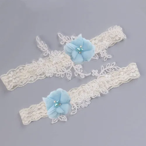 Miniatura 3 de 30 apliques de tela de gasa azul perla con diamantes de imitación para ropa, diademas de flores, manualidades, decoración de fiestas, apliques