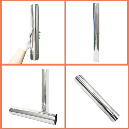 Miniatura 3 de Tubo de estufa engrosada para acampar 2.36 pulgadas de acero inoxidable 4 tubos de estufa 14.2 "/ 36 cm Estufa de tienda de campaña Chimenea Tubo