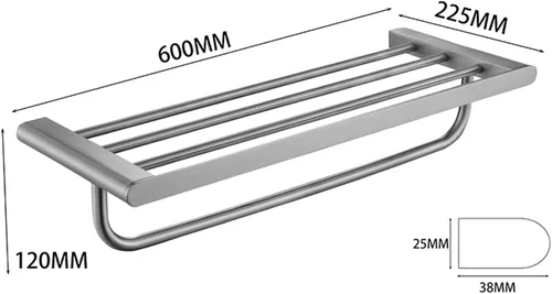 Miniatura 7 de Toallero con toalleros individuales para pared de baño, toalleros para baño, toallero de baño, toallero de baño, toallero de pared para baño, cromado